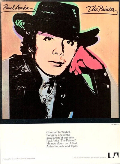 PAUL ANKA vintage 1976 POSTER ADVERT THE PAINTER ANDY WARHOL