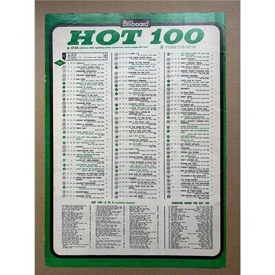 BILLBOARD HOT 100 CHART SEPTEMBER 24TH 1966 C POSTER SIZED original USA singles