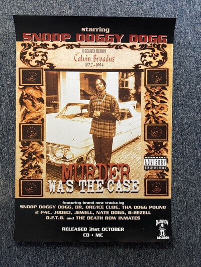 SUPER COOL RARE ORIGINAL 70x48CM PROMOTIONAL POSTER -SNOOP DOGGY DOGG (1994)