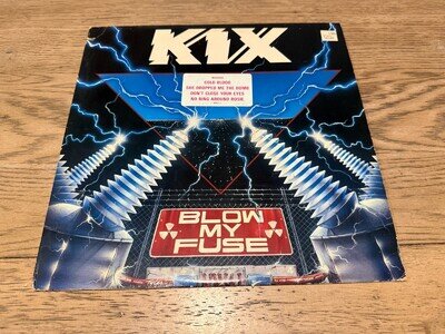 KIX "Blow My Fuse" Vinyl LP (1988) 1st Promo Pressing w/ Hype Sticker 81877-1