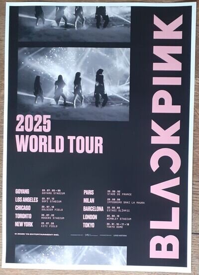 BLACKPINK - live band music show 2025 TOUR promotional tour concert gig poster