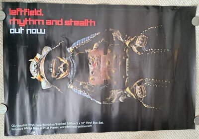 Large Vintage Leftfield Rhythm & Stealth Original Rare Promo Poster 76 x 50 cm