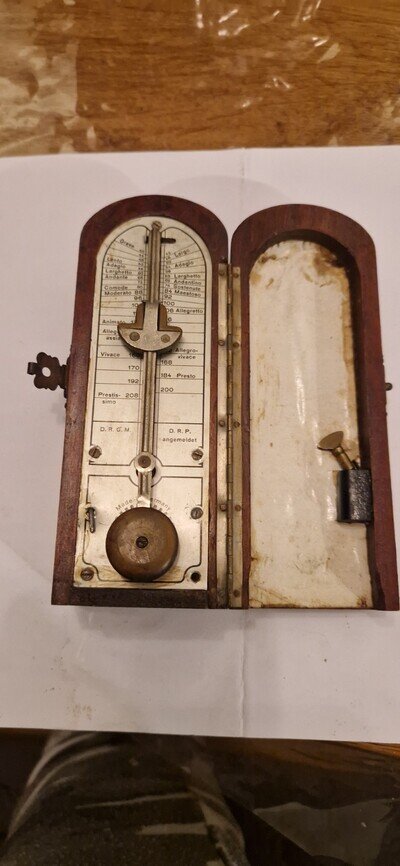 Rare Antique Coffin Type Metronome 19th Century German Made Possibly Pa-Sta..