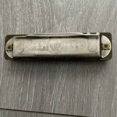 Antique Harmonica By Butterfly Dated 1915 - Used By Soldier In Japan In WW2