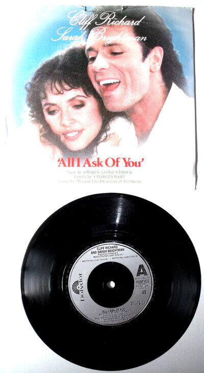Cliff Richard & Sarah Brightman - All I Ask Of You - 7" Vinyl - 1st Press Excel!
