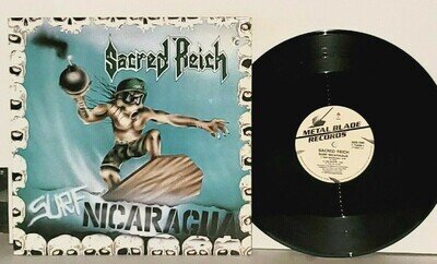 SACRED REICH Surf Nicaragua EP LP VG+ Plays Well 1988 Metal Blade Vinyl 773359-1