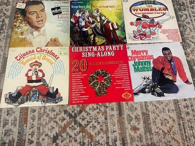 LOT OF 6 DIFFERENT CHRISTMAS LP'S ALL LISTED THE WOMBLES JOHNNY MATHIS ETC