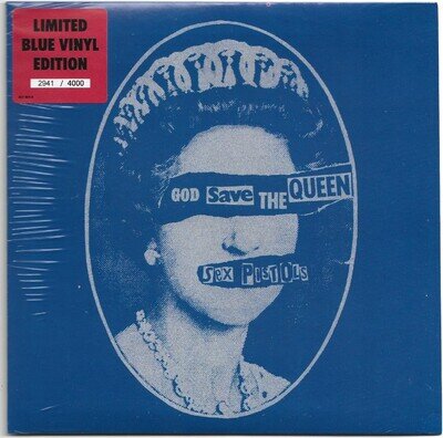 SEX PISTOLS - GOD SAVE THE QUEEN 7" BLUE VINYL SEALED NEW / UNPLAYED