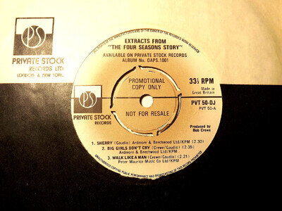 33rpm vinyl record....The Four Seasons...Extracts From "The Four Seasons Story "