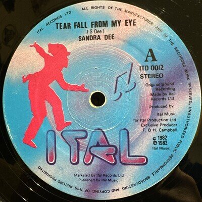 SANDRA DEE - TEAR FALL FROM MY EYE (1982 12”) VERY RARE 1ST UK PRESS