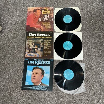 Three 3 Jim Reeves Vinyl Lps With Sleeves excellent condition, see pictures