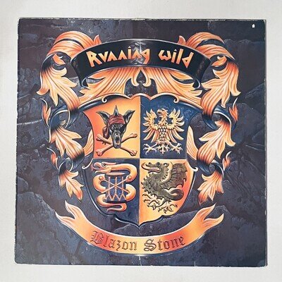 RUNNING WILD - Blazon Stone - First Press Vinyl LP - 1991 Noise - HEAVY METAL