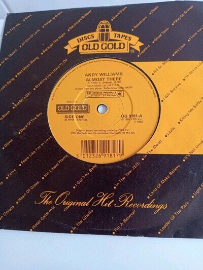 Andy Williams - Almost There (UK Gold OG 9181) EX Vinyl Record 7"