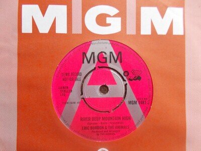 M- UK DEMO MGM 45- ERIC BURDON & THE ANIMALS- "RIVER DEEP MOUNTAIN HIGH" / +1