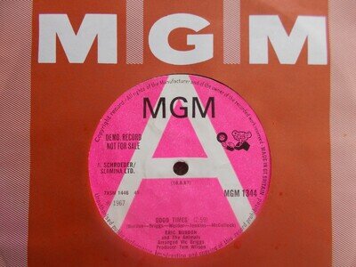 MINT UK DEMO MGM 45- ERIC BURDON & THE ANIMALS- "GOOD TIMES"/ "AIN'T THAT SO"