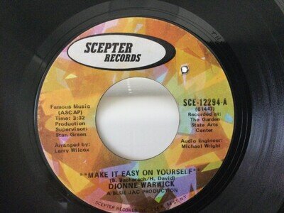 Dionne Warwick- Make It Easy On Yourself- SCEPTER RECORDS 11294. VG++