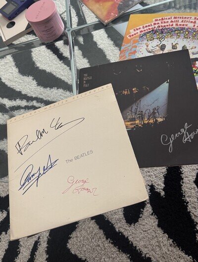 Three Beatles Signed Vinyl Records Lot