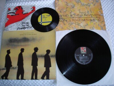 ECHO AND THE BUNNYMEN SONGS TO LEARN AND SING LP VINYL + 7" SINGLE 1985 EX+ NM