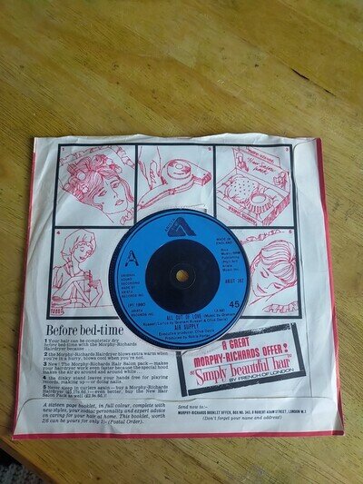 Air Supply 7" Single Arista ARIST 362 All Out Of Love