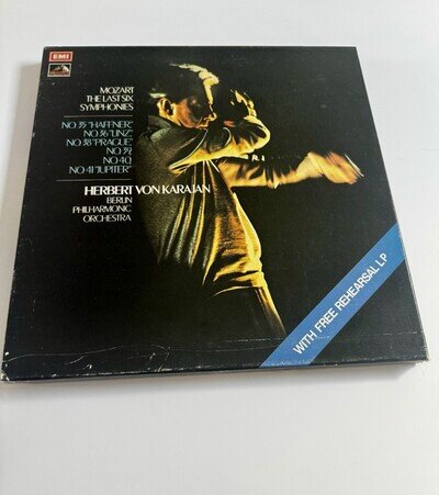 MOZART THE LAST SIX SYMPHONIES HERBERT VON KARAJAN 1971 HMV STEREO 4LP VINYL BOX