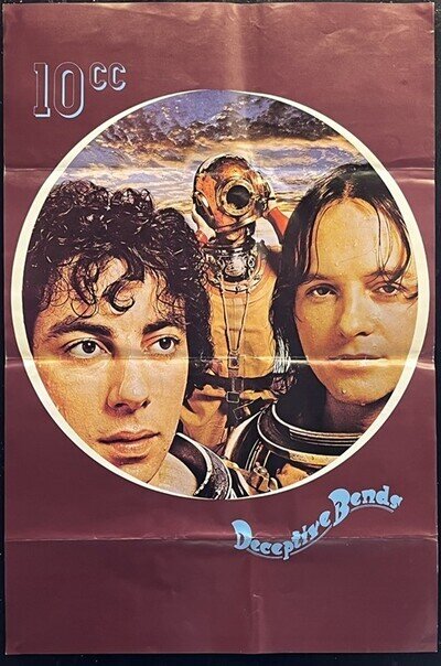 10cc DECEPTIVE BENDS - ALBUM POSTER - FOLDED BUT GOOD CONDITION