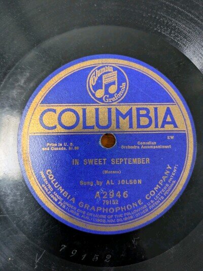 Al JOLSON - In Sweet September / Frank CRUMIT - Early In The Morning 78rpm