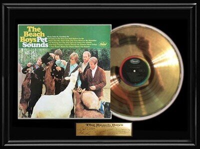 THE BEACH BOYS PET SOUNDS GOLD RECORD LP W-PRINTED SIGNED AUTOGRAPHS RARE