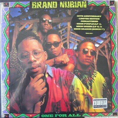 BRAND NUBIAN " ONE FOR ALL " SEALED VINYL COLOURED LP ** CLASSIC ** PLUS 7 INCH