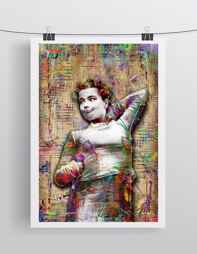 Björk 24x36in Pop Art Poster, BJORK Music Pop Art Free Shipping US