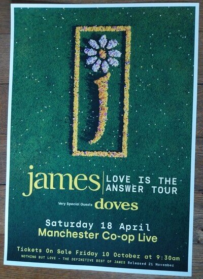 James - live band music show 2026 promotional tour concert gig poster