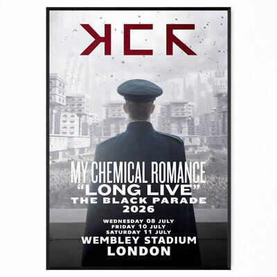 My Chemical Romance Poster Rock Concert Wembleyy Poster Black Parade 2026 A5-A1