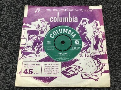 PAUL ANKA - LONELY BOY 1959 UK SINGLE COLUMBIA DB 4324 VERY GOOD+ CONDITION