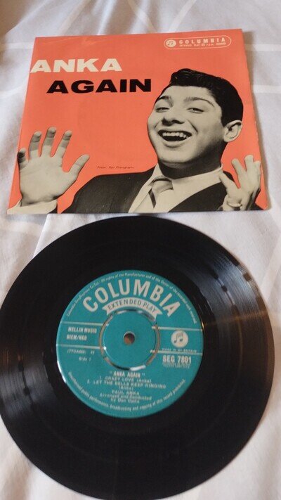 PAUL ANKA - ANKA AGAIN - 4 TRACK EP - COLUMBIA SEG 7801 - MONO - NM