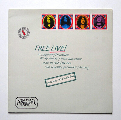 Free - Live! LP Vinyl Record UK 1975 Re-Issue - VG+/EX - Paul Rodgers/Kossoff