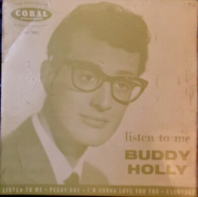 Buddy Holly Listen To Me 7" Vinyl EP Mono UK 1958 Coral FEP 2002