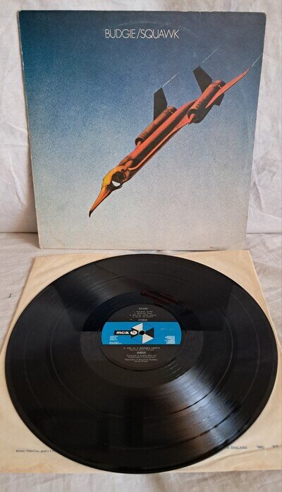 Budgie~Squawk 1st UK LP MKPS2023 MCA 1972 Blue/Black Hexagon 261/62 1L EX/VG+