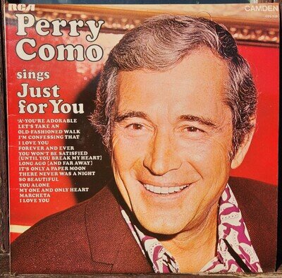 Perry Como Sings Just For You 12" Vinyl LP Excellent Condition