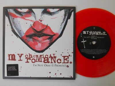 MY CHEMICAL ROMANCE I'm Not OK (I Promise) - RARE Red Vinyl EX/EX Cond 7" (2005)