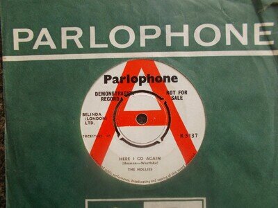 VG UK DEMO PARLOPHONE 45- THE HOLLIES - "HERE I GO AGAIN" / "BABY THAT'S ALL"