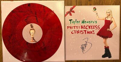 Taylor Momsen's THE PRETTY RECKLESS CHRISTMAS Red Vinyl SIGNED Art Card New