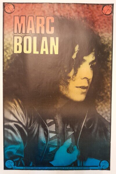 MARC BOLAN of T.REX - Original 1970s Genuine Throwaway of London Poster