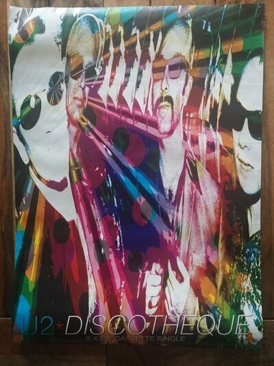 U2 Rare Vintage 1997 POP Album Discotheque Single Release Promo Poster