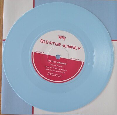 Sleater-Kinney ‎– Little Babies 7" single blue vinyl 1998 Matador Records EX