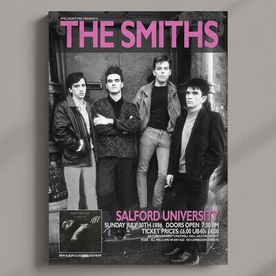 The Smiths Salford 1986 Concert Poster VII MULTI-PRINT - 4 FRAMED Options NEW