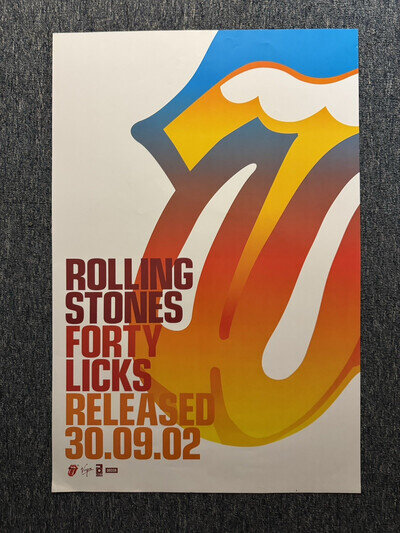 COOL VINTAGE 77x52CM LARGE RECORD STORE/BILLBOARD POSTER - ROLLING STONES (2002