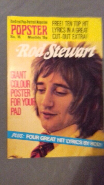 ROD STEWART : POPSTER FOLD-OUT POSTER MAGAZINE (c.1973) VGC