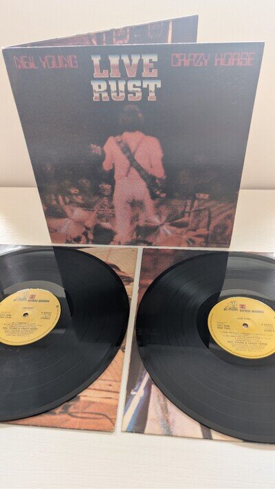 NEIL YOUNG & CRAZY HORSE-LIVE RUST...RARE! 1ST UK PRESS N/M 2XVINYL LP 1979