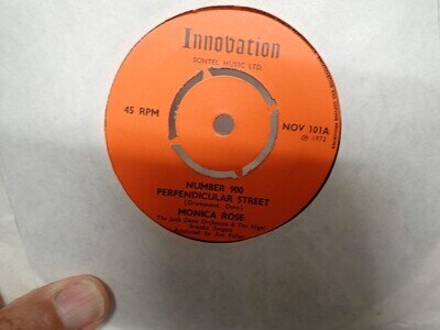RARE SIGNED 7" SINGLE - MONICA ROSE - NUMBER 900 Perpendicular Street