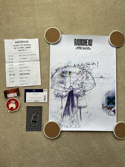 Radiohead 2025 London O2 Arena Tour Poster Limited Edition Patches Ticket RARE