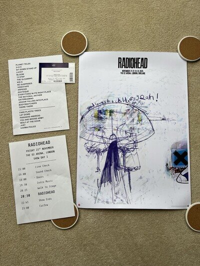 Radiohead 2025 London Setlist O2 Arena Tour Poster Limited Edition Bundle RARE